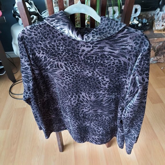 Style & Co Sport Leopard Pattern Zip-up Blazer - Picture 8 of 8